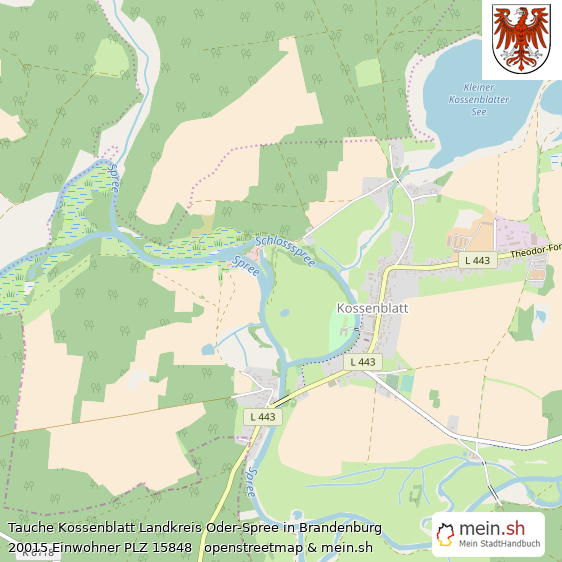 Tauche Kossenblatt Landkreis Oder-Spree Lageplan © Openstreetmap Contributors Tauche Kossenblatt Lageplan